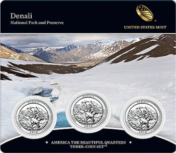 2012 Denali National Park Quarters Three-Coin Set